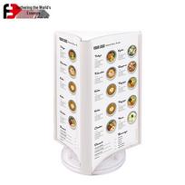 Jihuaishi A4 Rotating 3-Sided Concave Acrylic Display Stand white