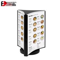 Jihuaishi A4 Rotating 3-Sided Concave Acrylic Display Stand white