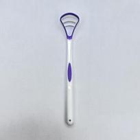 Dual-Action Tongue Cleaner Reusable Oral Health Brush Hygienic Care Toothbrush Fresh Breath Tongue Scraper violetinė
