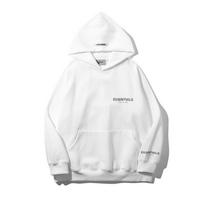 Unisex Oversized Hoodie Su Minimalistiniu Raidžių Spaudiniu Medvilninis Džemperis Žiemai Atsitiktinis Drabužis Large balta