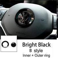 Car Steering Wheel Emblem Sticker Interior Accessories For Volkswagen GTI Polo Golf Passat Scirocco Beetle Tiguan Magotan gray
