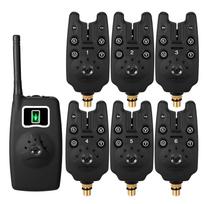 Lixada Wireless Fishing Bite signalizacijos rinkinys Skaitmeninis žvejybos signalizacijos rinkinys LED signalizacijos indikatorius įspėjimo varpas JY-19-6 black