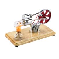 Stirlingo variklio komplekto elektros generatoriaus karšto oro variklio modelis Fizinis generatoriaus modelis su LED OS6244-1 beige