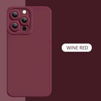 Matinis silikoninis minkštas telefono dėklas, skirtas iPhone 14 13 12 11 Pro Max Mini Se 2022 2020 X Xr 6s 7 8 14 Plus Xs Max objektyvo apsauginis dangtelis for iPhone 6S vyno raudonos spalvos