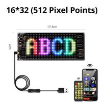 Slenkantis reklaminis LED ženklas USB 5 V Bluetooth programos valdymo logotipas, pasirinktinis teksto raštas animacija programuojamas ekranas automobilis 16*32LEDs