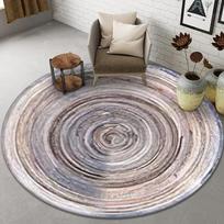Apvalus kilimas Svetainė Geometrinės etninės gėlės Miegamasis Neslystantis vintažinis grindų kilimėlis namų apdaila 120*120cm gray