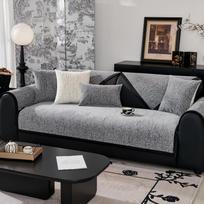 Šenilinis sofos užvalkalas Storas L tipo kampinis sofos užvalkalas Kilimėlis Vienspalvis Slydimas naminis šuo Vaikų kilimėlis nugaros sofa pagalvėlė Live Room 70x70cm 1pcs gray