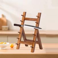 Peilių organizatoriaus stovas Sandėliavimo Lašišos lentyna Namų dekoravimui Kolekcijai Spintos Brown 6 Layer brown