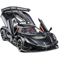 1/24 Lamborghini Koenigsegg JeskoŽaisliniai automobilių modeliai Lydinio kolekcionuojami Die-cast transporto priemonės su garsu ir šviesa juoda