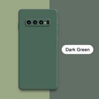 Originalus skysto silikono dėklas, skirtas Samsung Galaxy S8 S9 S10 Plus S10E, minkštas saldainio tipo galinis dangtelis S8Plus S9Plus S10Plus E Fundas Samsung S10E tamsiai žalia spalva