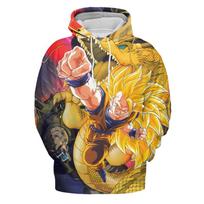 2024 m. naujas Dragon Ball Z Son Goku 3D spausdintas pavasario rudens laisvalaikio megztiniai Madingi megztiniai Megztiniai Gatvės drabužiai XL yellow