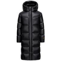 Unisex madingi X ilgi pūkiniai paltai vyrams ir moterims žieminiai paltai Aukštos kokybės firminiai vyriški pūkiniai švarkai su gobtuvu Stori šilti žiemos parkai L juoda