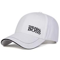 Unisex THE REAL BOSS raidžių siuvinėjimo beisbolo kepurės Pavasario ir rudens Lauko reguliuojamos kasdienės kepurės Hip Hop kepurė Kepurė nuo saulės balta