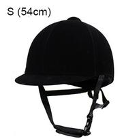 Jojimo šalmas Unisex Klasikinis aksominis jojimo šalmas Žirgų įranga Dviračių šalmo apsauginis dangtelis 54-62 cm reguliuojamas S 54cm Black