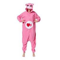 Minkštas Širdies Meškiukas Flisinis Kombinezonas, Jaukūs Žieminiai Vienetiniai Pižaminiai Drabužiai Suaugusiems, Gyvūnų Tematikos Kigurumi Miego Drabužiai su Gaubtu, Puikūs Namų Drabužiai Helovino Dovanai S ryškiai rožinė