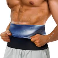 Vyriškas juosmens treniruoklis svorio metimui. Juosmens kirpimo diržas, sauna, prakaito juosta, treniruotė kūno formavimo priemonė Fitness liekninamasis diržas, terminis riebalų degiklis XXL mėlyna