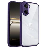 Skaidrus silikoninis dėklas OnePlus One plus Nord CE5 CE4 CE3 CE2 CE 5 4 3 2 Lite telefonams, PC galinė dalis, TPU bamperis, smūgiams atsparus telefono dangtelis OnePlus Nord CE 3 Lite violetinė