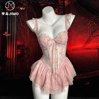 Sexy lingerie season-end  Sweetheart Barbie  floral printing and dyeing sweet lace fishbone bra gathers pure desire M【80-120】 white