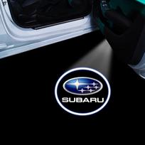 1/2 vnt. LED automobilio durų pasveikinimo lemputė projektorius, pasveikinimo lempa, automobilio ženklelis Subaru Forester SG SJ SH Crosstrek Legacy Tribeca XV 1PCS juoda