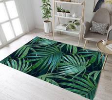 Vasaros Havajų Tropinių Lapų Kilimas Palmių Lapų Plotinis Kilimas Svetainei Miegamajam Dekoras Žalių Lapų Grindų Kilimėlis Įėjimo Durų Kilimėlis 40x60cm gray