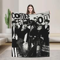 CORTIS Kpop minkštas pledas piknikui pliušinis metamas pledas grafinis sofos lovos flanelinis patalynės užvalkalas sofos lovos užvalkalas 30x40in