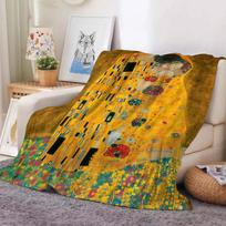 The Kiss G-Gustav K-Klimt Blanket Warm And Soft Suitable For Bedroom Living Room Sofa Bed Office Travel Camping 40x50in
