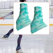 2 Pieces Figure Skating Leg Warmers Anti Slip Strips for Winter Activities Dance žalia