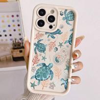 Spalvingas jūrų vėžlys, dažytas minkštas telefono dėklas, skirtas iPhone 16 16E 11 12 13 Pro Max 15 14 Pro Max 7 8 Plus SE2 X XR XS, silikoninis dangtelis For iPhone XR