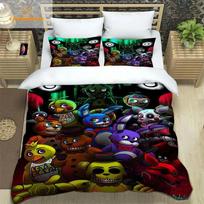 3 vnt. F-Five N-Nights At Freddys F-Fnaf patalynės komplektas Viengulis/Dvigulis/Pilnas/Karalienės/Karaliaus dydžio Žaidimo dovana suaugusiems Vaikams Kaip miegamojo dekoras EU Single(135*200cm)3pcs white