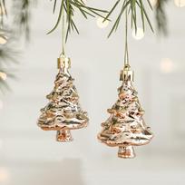 2PCS Pink&Gold Christmas Hanging Decoration Santa Clause Soldier Pendnats Christmas Tree Ornament Party Supplies Plastic beige