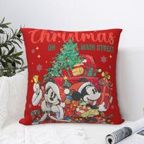 Mickey And Friends Kalėdinė pagalvės užvalkalo spausdinimo užvalkalas Pagalvės užvalkalas Dovana Donaldas Antis Plutonas Dekoratyvinės pagalvės užvalkalas Lovos kvadratas 45*45cm 30cmx30cm red