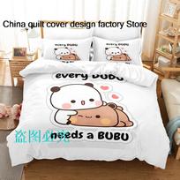 Connection Kids Bubu Dudu Bubu Dudu Bedding Set Single Twin Full Queen King Size Bed Set Kids Bedroom Duvetcover Sets EU Single(135*200cm)3pcs beige