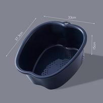 Didelis pėdų vonelės baseinas – tvirtas plastikinis kubilas mirkymui, detoksikacijai, pedikiūrui ir masažo procedūroms juoda