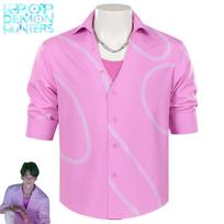 Demonų medžiotojų K-Popo saga: Jinu Kūdikio Anime Cosplay Marškinėlių Rinkinys XL pink