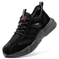 Labor insurance shoes summer new breathable hollow mesh shoes non-slip soft-soled sports shoes casual dad shoes 44 black