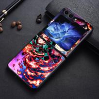 Anime D-Demon S-Slayer dėklas Samsung Galaxy Flip6 Flip4 Flip5 Z Flip 7 6 5 4 3 Flip3 Flip7 FE nugarėlės telefono dėklas Funda Galaxy Z Flip7 blue