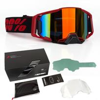 Visureigių motociklų vairavimo akiniai, motociklo visureigių apsauginiai nuo dulkių akiniai, sportiniai vėjui atsparūs slidinėjimo akiniai Red-black frame with imit