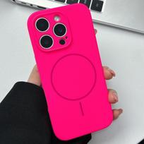 Originalus skysto silikono minkštas magnetinis dėklas, skirtas iPhone 16 15 14 Plus 13 12 Pro Max, su apsauga kamerai, belaidžio įkrovimo, paprastas dangtelis For iPhone 14 Pro Max red