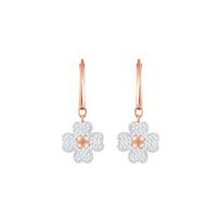 Swarovski Latisha Keturlapio dobilė Krištoliniai auskarai Moteriški auskarai Rožinio aukso 5420249 Box+Shopping Bag white