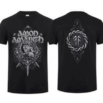 2025 m. madingi marškinėliai vyrams Dvipusiai Amono Shieldwall juodi By Amarth Per dydį marškinėliai su grafika Jaunimo drabužiai Streetwear L gray
