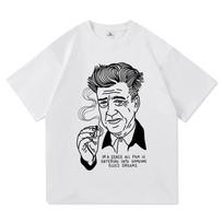 David Lynch marškinėliai Vasaros mada Moterys Vyrai Estetiški Retro Grafiniai marškinėliai Unisex Aukštos kokybės Vintage marškinėliai Viršus XL white