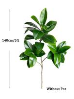 70-135cm Didelis Dirbtinis Fikuso Medis Netikri Guminiai Augalai Šaka Plastikiniai Smuiko Lapai Namų Sodui Patalpų Lauko Dekoras green