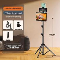 Multi-Angle Phone Teleprompter & Vlogging Stand with Dual-Sided Clip for Desktop Support