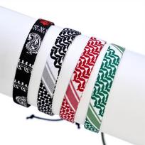 1 arba 4 vnt. Palestiniečių Keffiyeh apyrankės moterims, vyrams, rankų darbo, reguliuojamos, austo audinio apyrankės, papuošalai gray