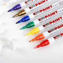 12-Color Oil-Based Paint Marker - Large Round Tip for Construction, Graffiti, Tombstone, Metal Touch-up geltona