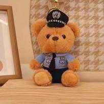Policininko ir Gaisrininko meškiuko raktų pakabukas - Pliušinis pakabukas 12cm orange