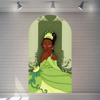 Princesė Tiana Arkos Žalias Fonas Pritaikomas Vaikų Mergaičių Gimtadienio Šventė Kūdikio Krikštynos Dekoratyvinis Fonas Tampri Medžiaga 1.6x3.9ft(50x120cm)