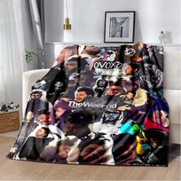 The Weeknd pliušinis flanelinis pledas Manta dainininkui The Weeknd Minkštas metamas pledas sofos uždangalui lovatiesei biuro Size: 75*100cm, Weight: 230 GSM