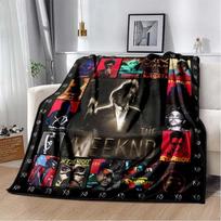 The Weeknd pliušinis flanelinis pledas Manta dainininkui The Weeknd Minkštas metamas pledas sofos uždangalui lovatiesei biuro Size: 75*100cm, Weight: 230 GSM gray