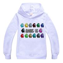 Mergaičių, vaikų, berniukų, džemperiai su gobtuvu, „Among Us Game Pattern Hoody“ paltai ir palaidinės, 314 metų amžiaus 170cm/13-14 years balta